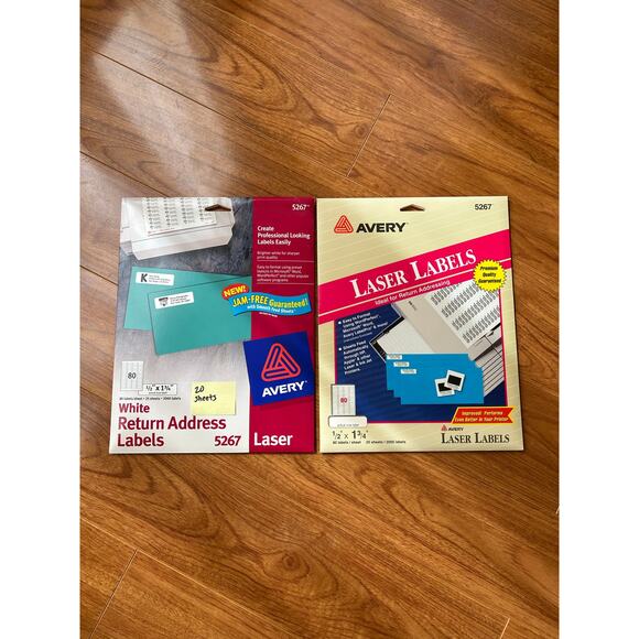 Avery Labels 1/2 x 1 3/4 White 2000/Pack 5267. 1 new, 1 only 20 sheets - Picture 1 of 7